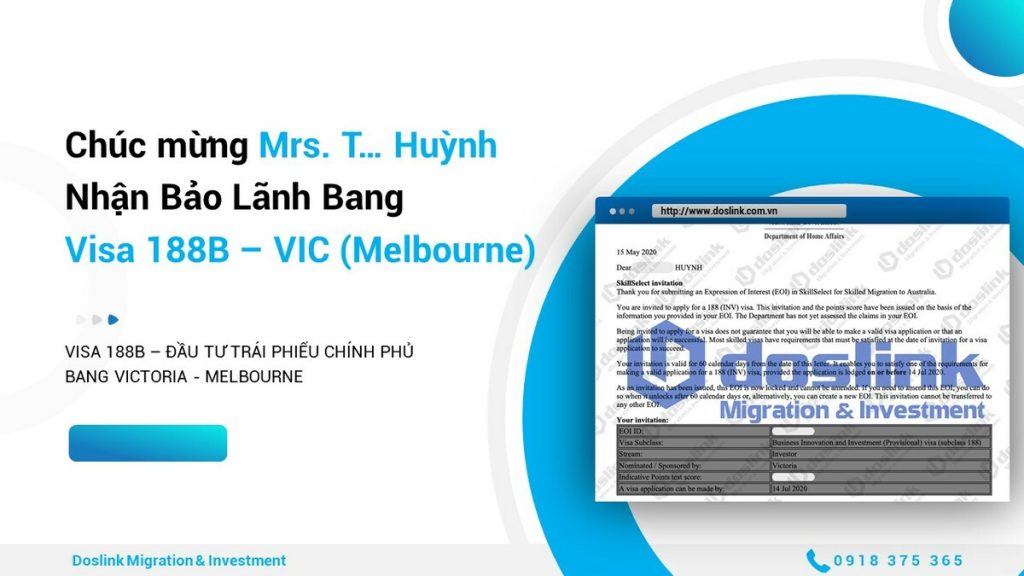 bao lanh tinh bang Uc - Visa 188b