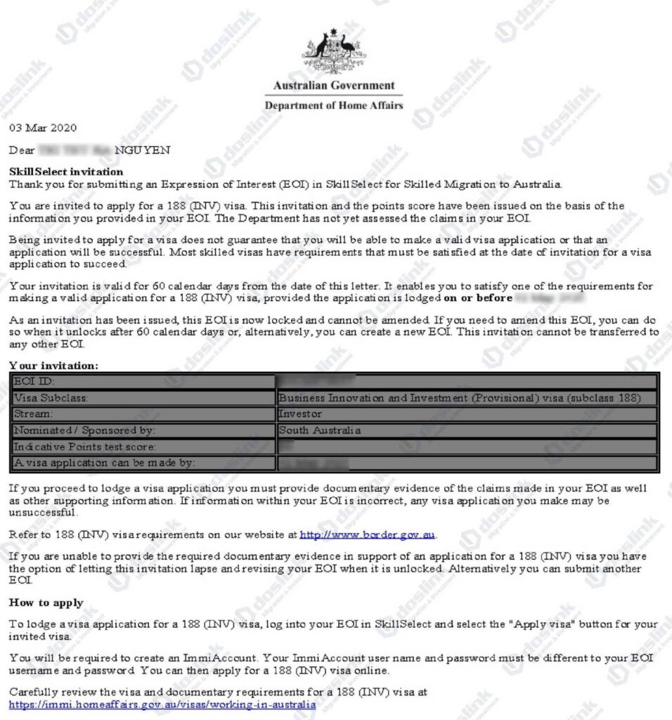 định cư Úc visa 188b