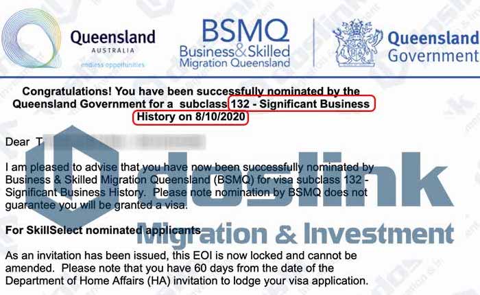 Bảo lãnh Bang Queensland – Visa 132A Doanh Nhân Tài Năng, KH T … 08/10/2020