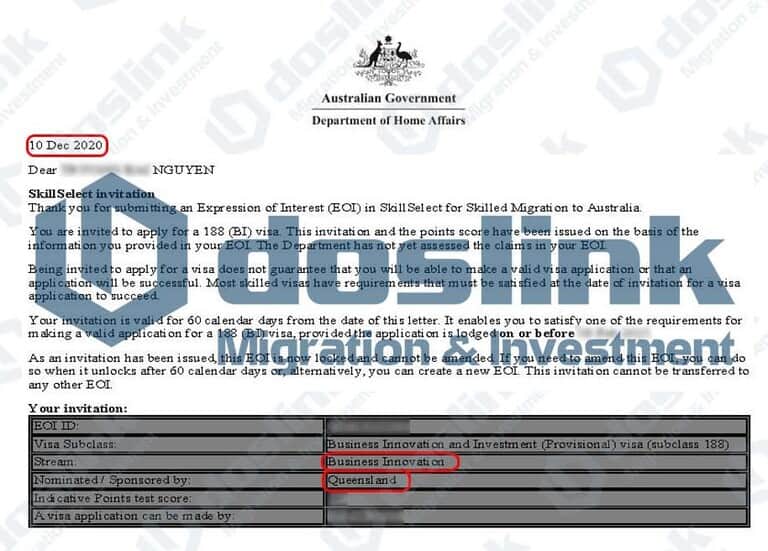 Bảo lãnh Bang Queensland – Visa 188A Doanh Nhân Sáng Tạo, KH.. Nguyen