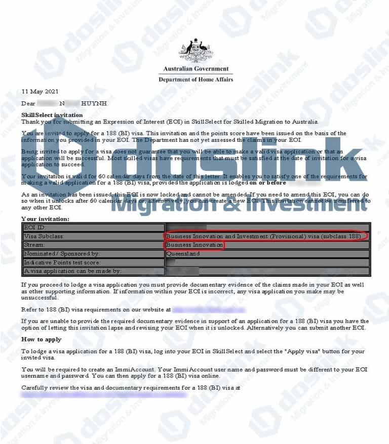 Bảo lãnh Bang Queensland – Visa 188A Doanh Nhân Sáng Tạo, KH N.. Huỳnh