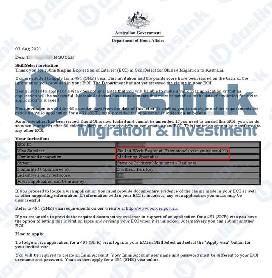 Bảo lãnh Bang Northern Territory - Visa 491