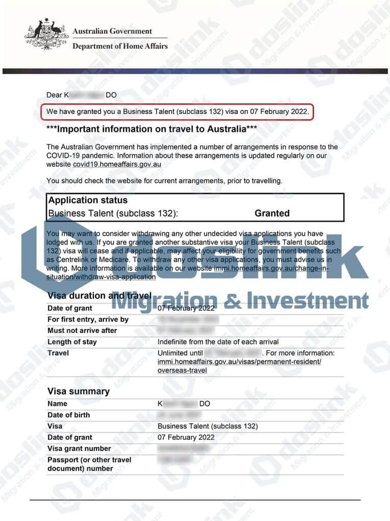 Kết quả visa 132A bang Queensland ngày 07/02/2022