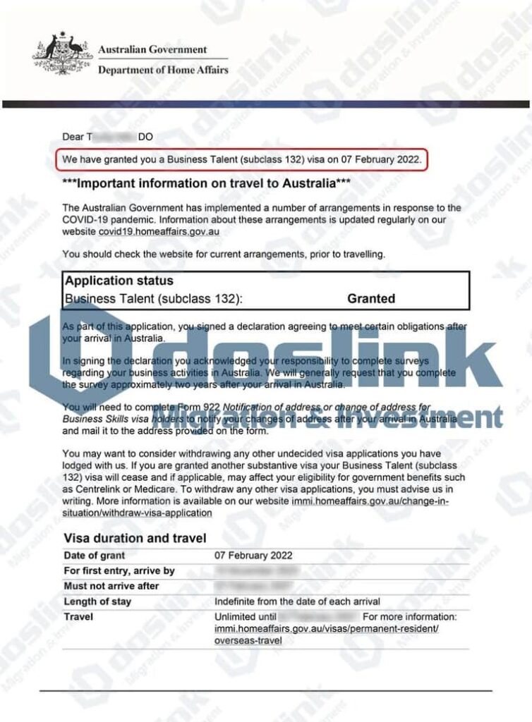 Kết quả visa 132A bang Queensland ngày 07/02/2022