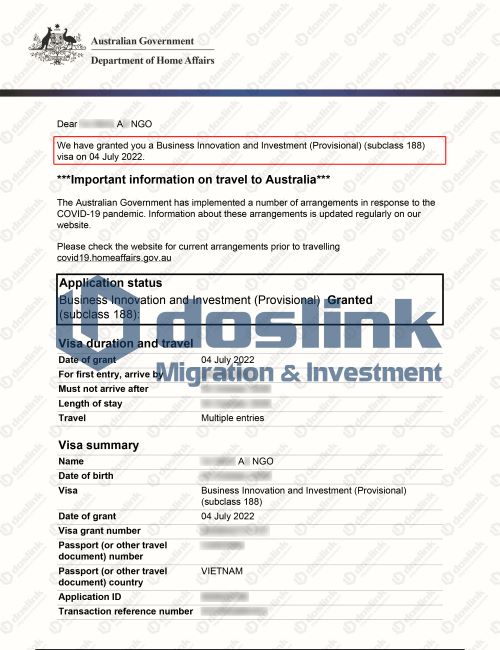 IMMI Grant Notification - VMAn NGO