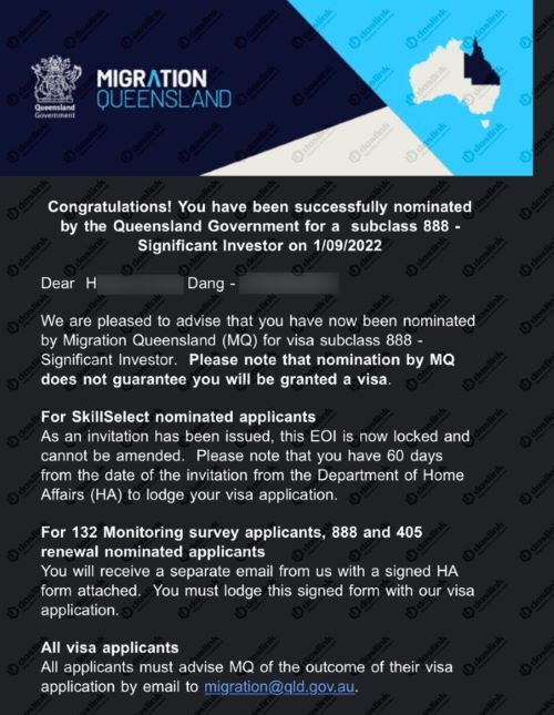 Nomination - H Dang - 888C QLD
