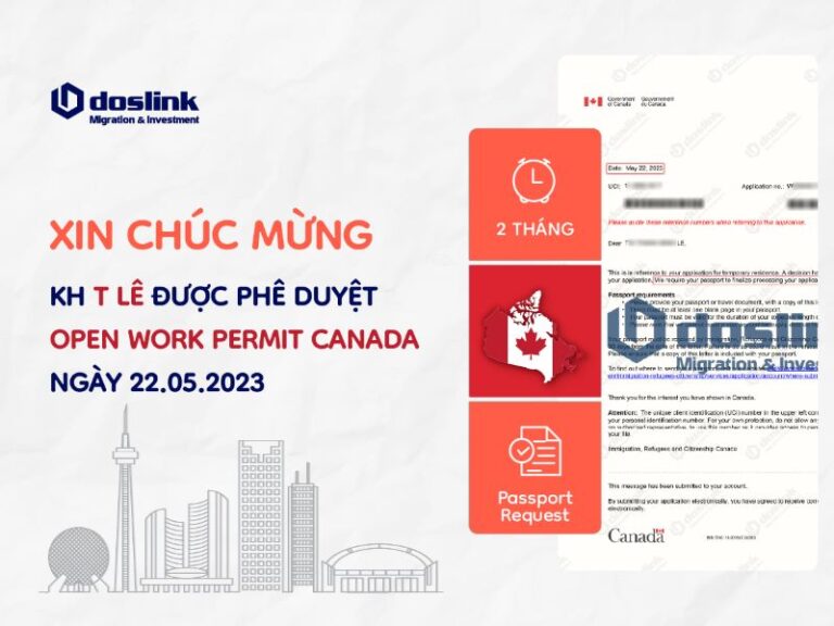 Phê duyệt Open Work Permit cho vợ đoàn viên cùng chồng làm việc tại Canada