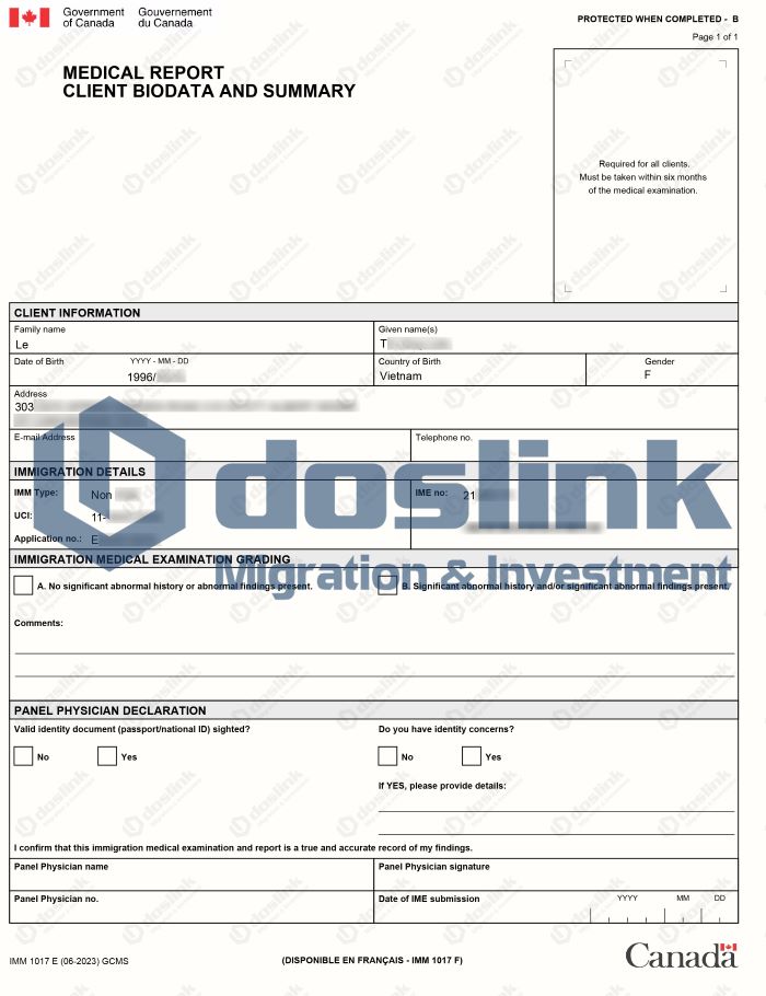 medical request start-up visa canada doslink