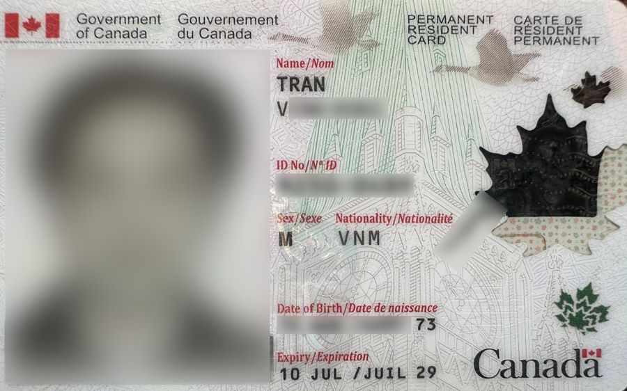 Thẻ thường trú PR Card Canada V. Nguyễn SUV