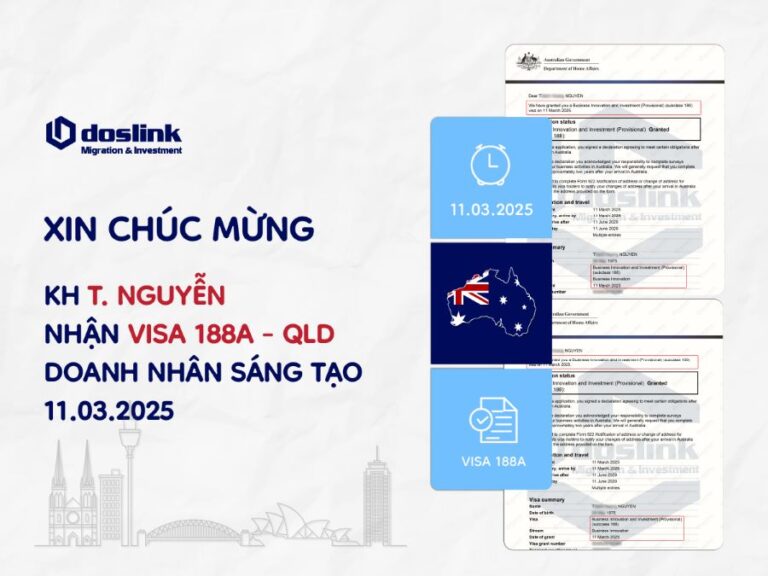 Visa 188A bang Queensland - T. Nguyễn 11/03/2025