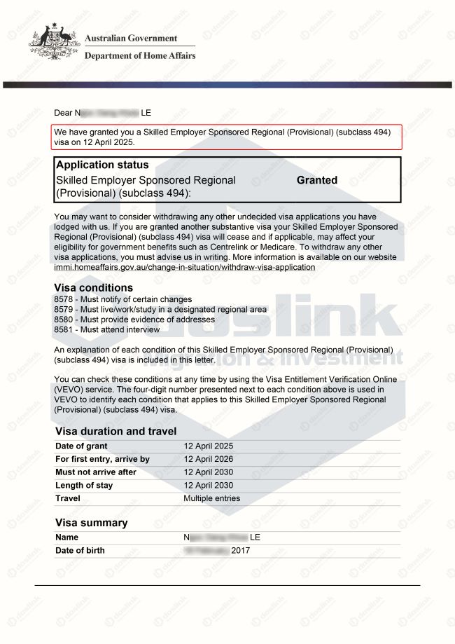 visa 494 nghề program or project administrator
