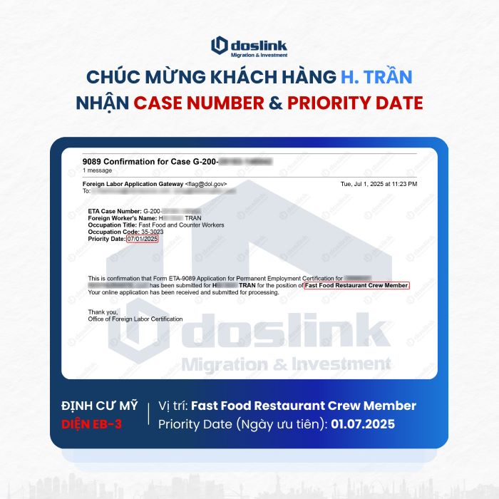 kết quả case number và priority date -h,tran - eb3 - fastfoodworker
