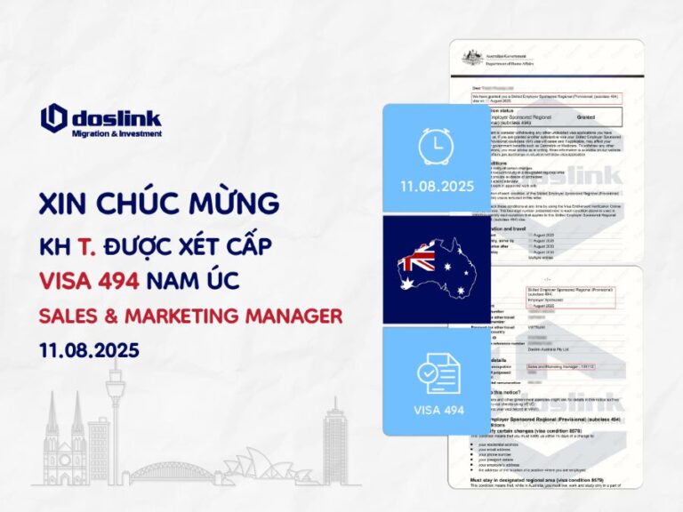 Visa 494 granted - nghề Sales and Marketing Manager sau 5 tháng