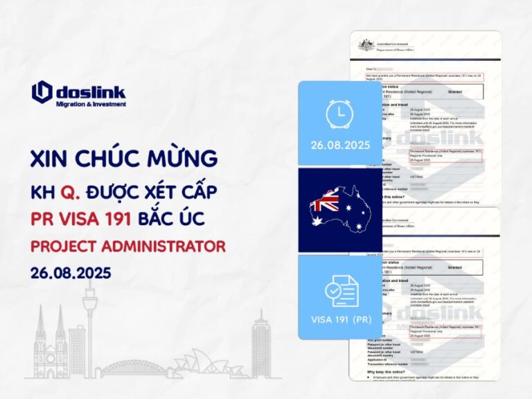 Visa 191 (PR) cấp 45 ngày, nghề Program Project Administrator