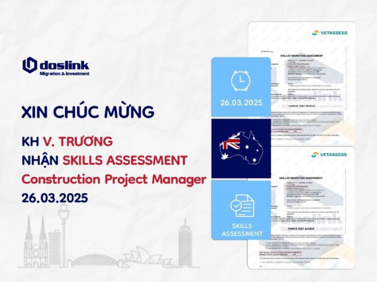 Kết quả Skills Assessment (Thẩm định tay nghề) Construction Project Manager