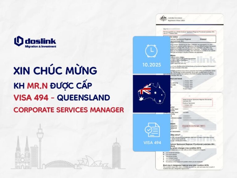Visa 494 Corporate Services Manager xét 2.5 tháng