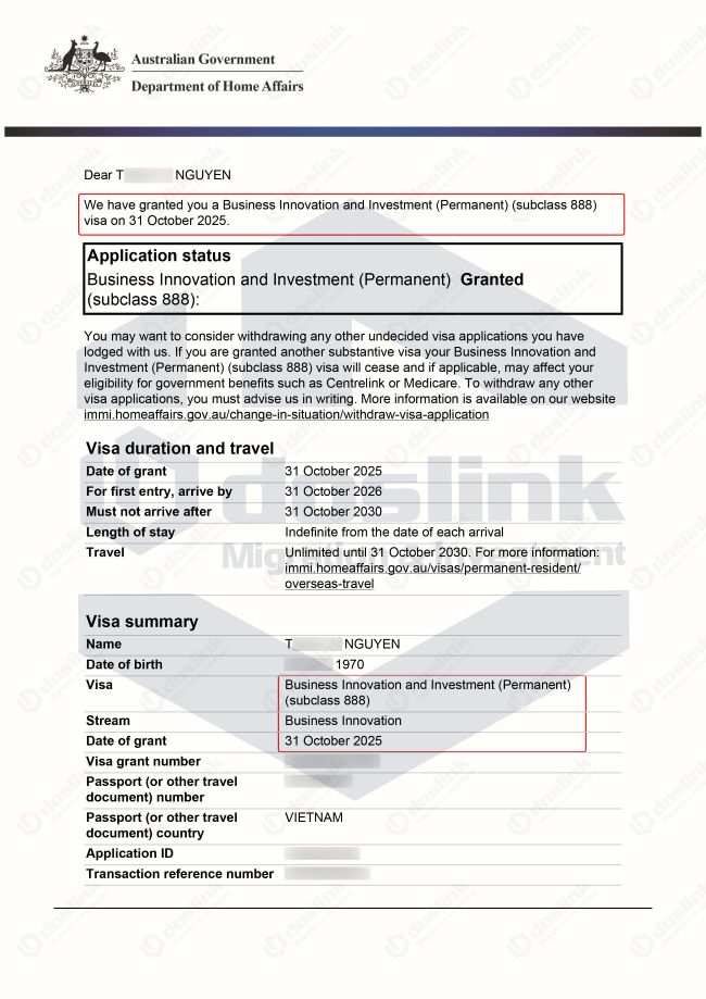 Visa 888A (PR Úc) bang Tây Úc - Gia đình Mr T.Nguyễn