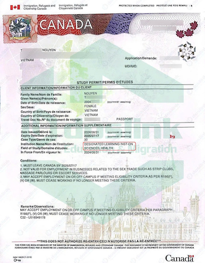 Study Permit Canada - Trúc Đào