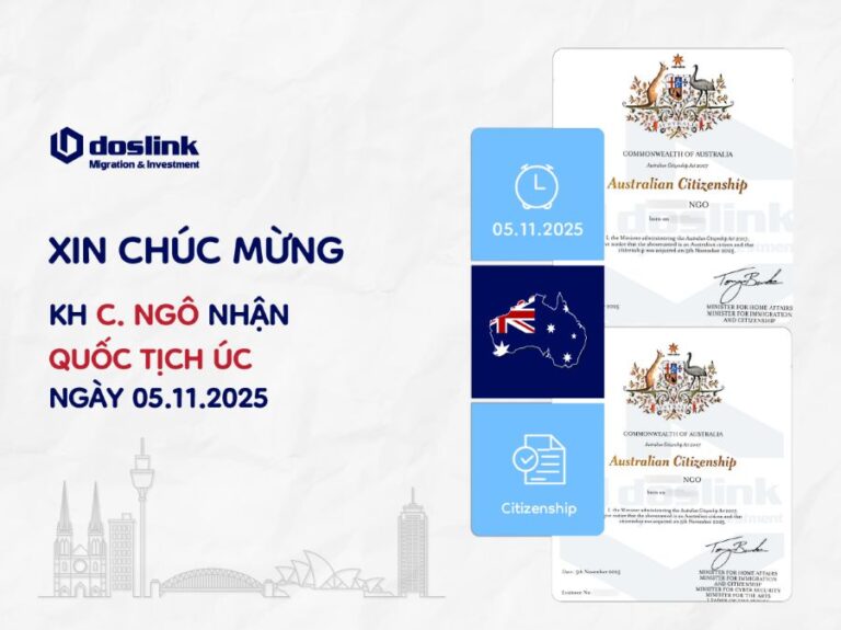 Khách hàng C. Ngô nhận quốc tịch Úc